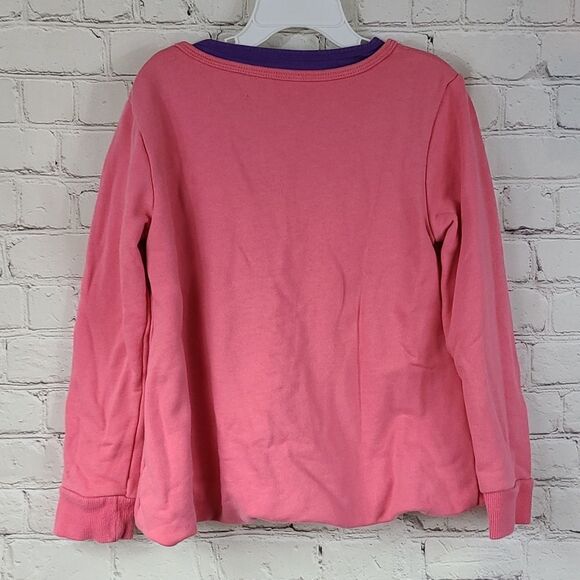 Girls Cute Pink & Purple Pullover Sequined Sweatshirt Bubble Hem 130cm/8-10 - Picture 6 of 6
